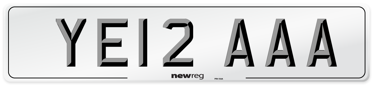 YE12 AAA Number Plate from New Reg